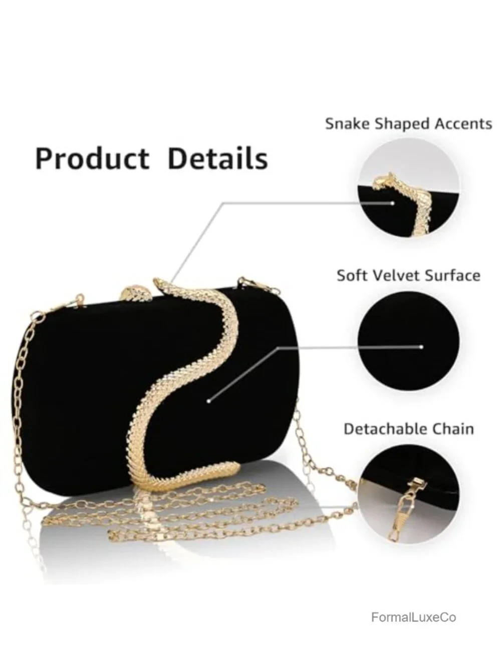 Women's Velvet Evening Clutch Purse with Chain Shoulder Bag Formal Handbag